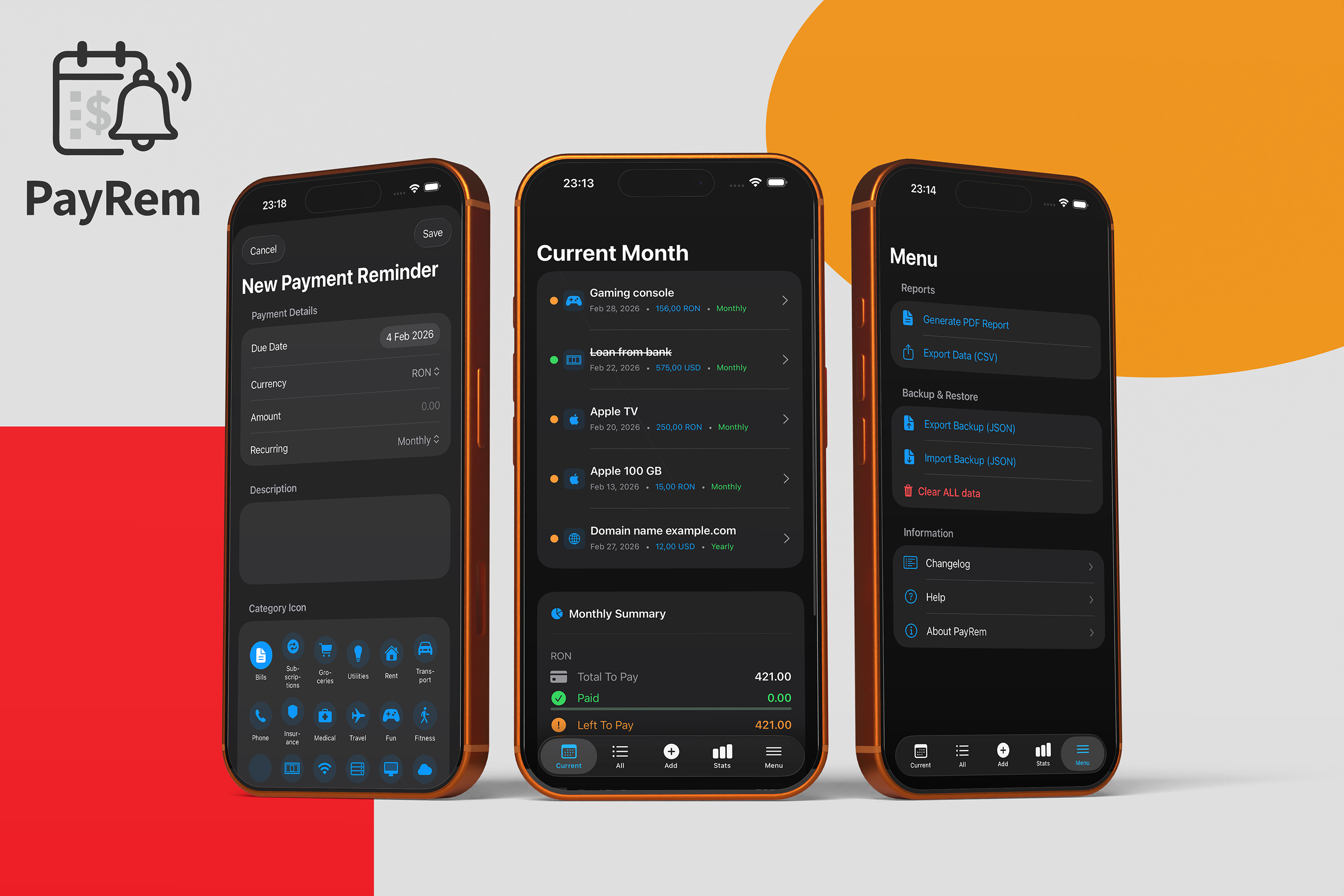 PayRem PRO App Screenshots